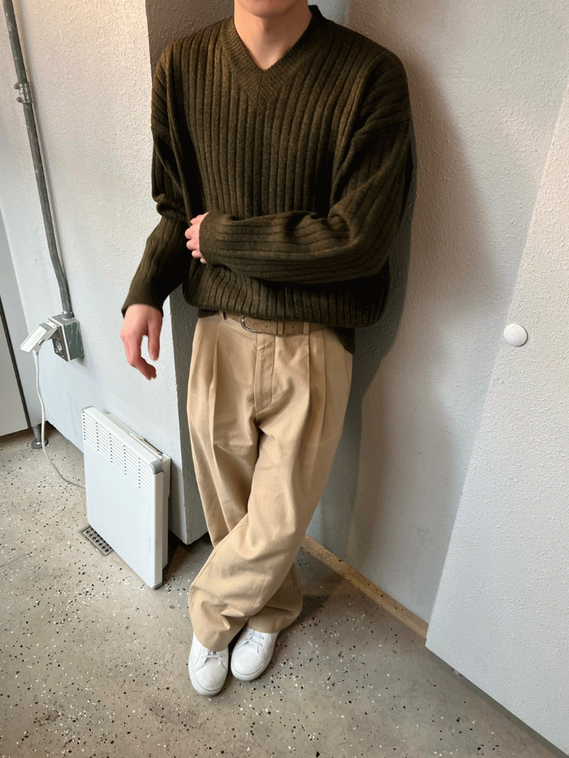 [Wool] More calm v neck knit (5 color)