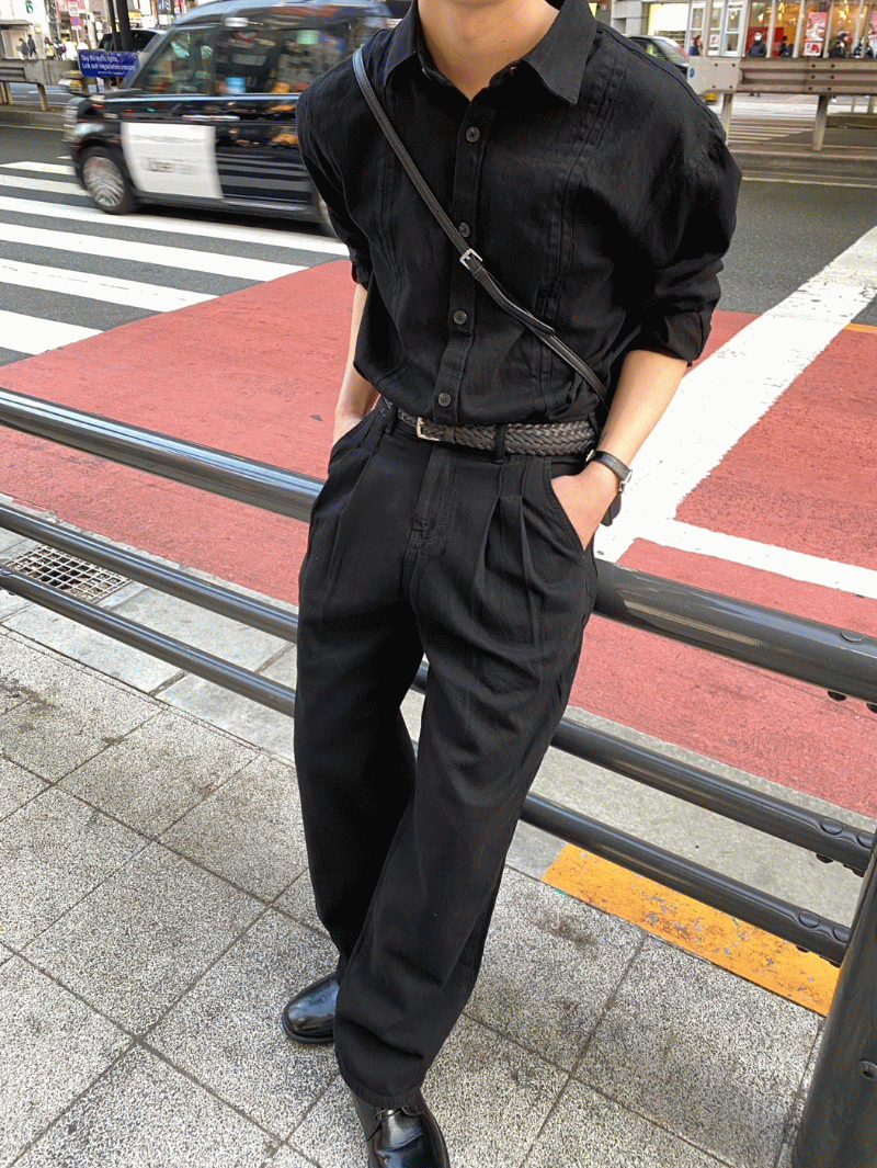 [Best / 린넨] Minato linen denim wide pants (1 color)