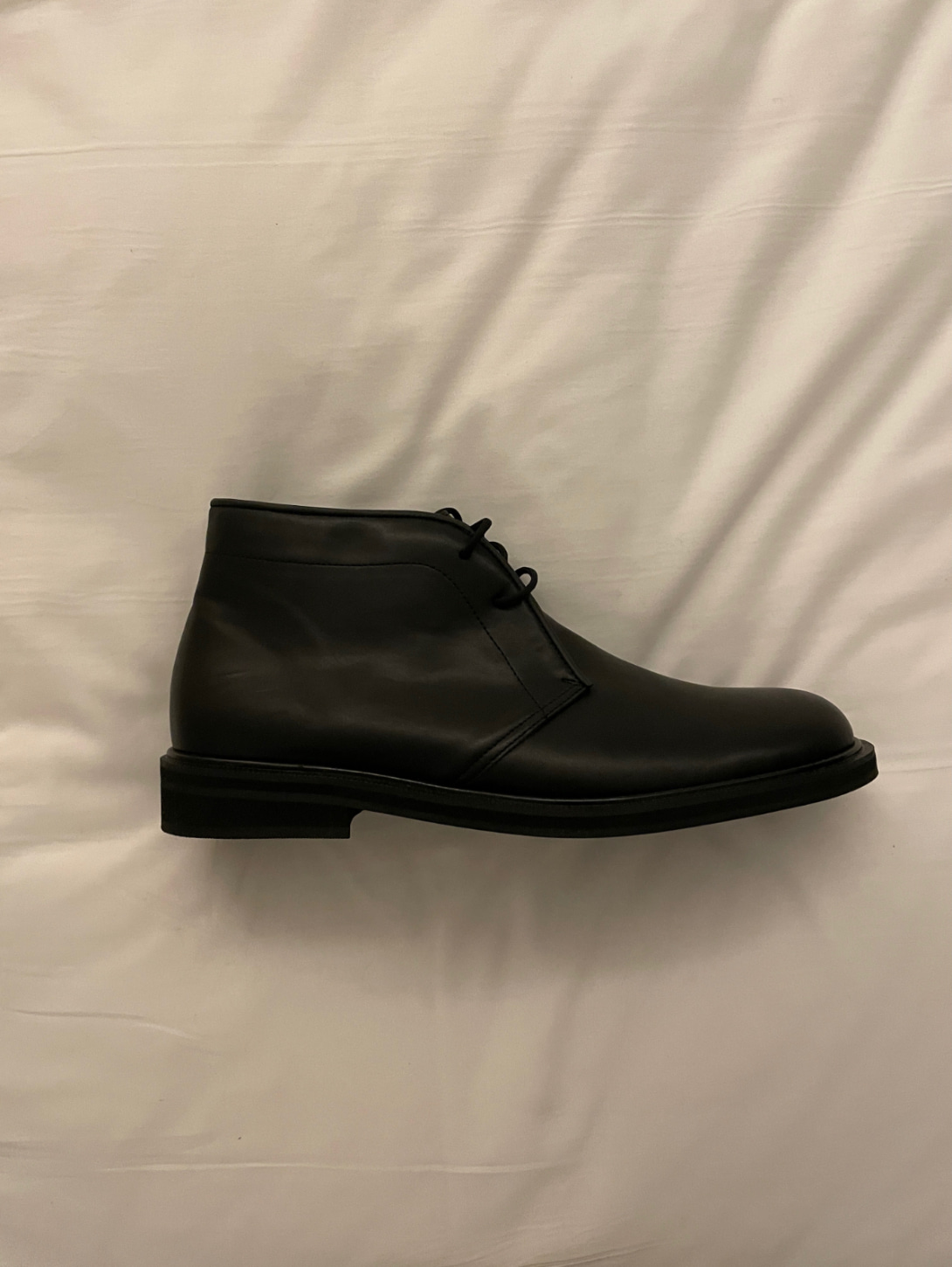 [Best / 기획] Basic leather chucker boots (black)
