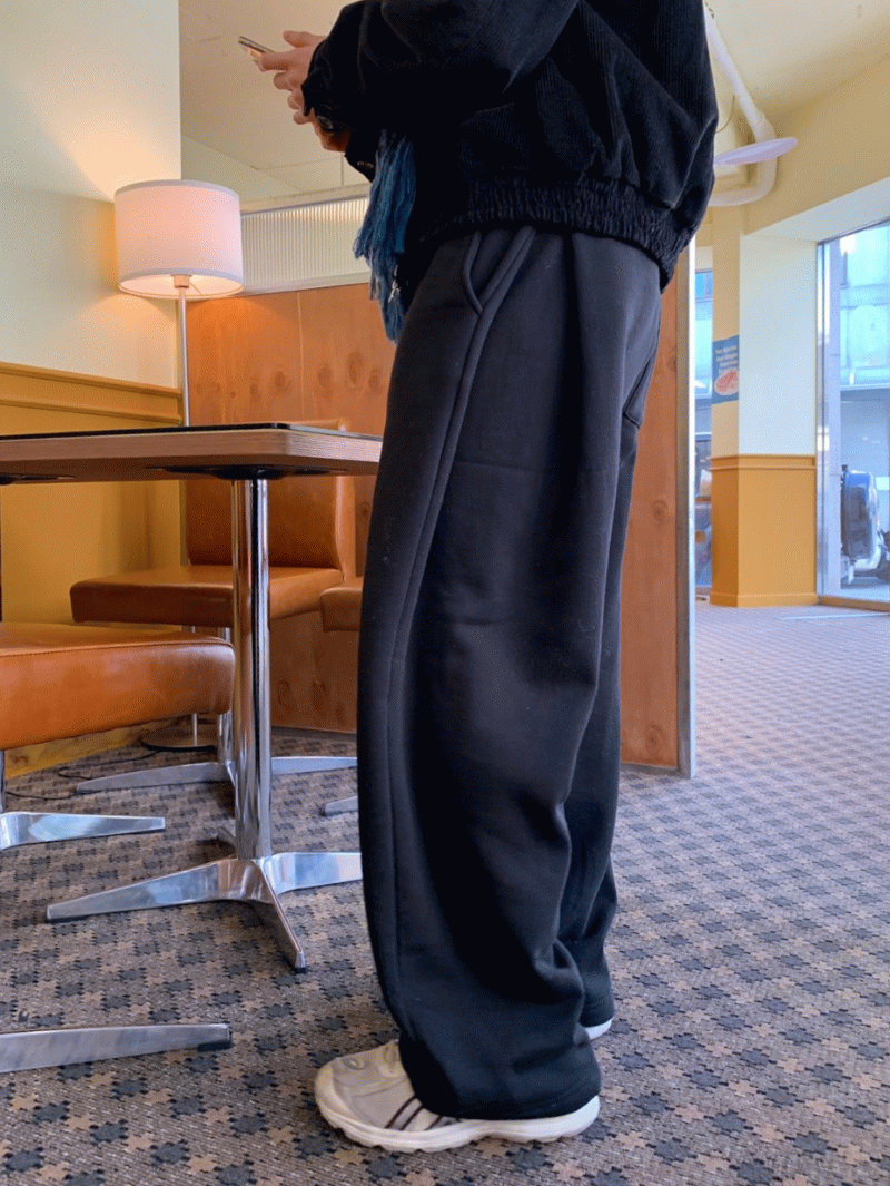 Side deep tuck sweat pants (3color) [기모]