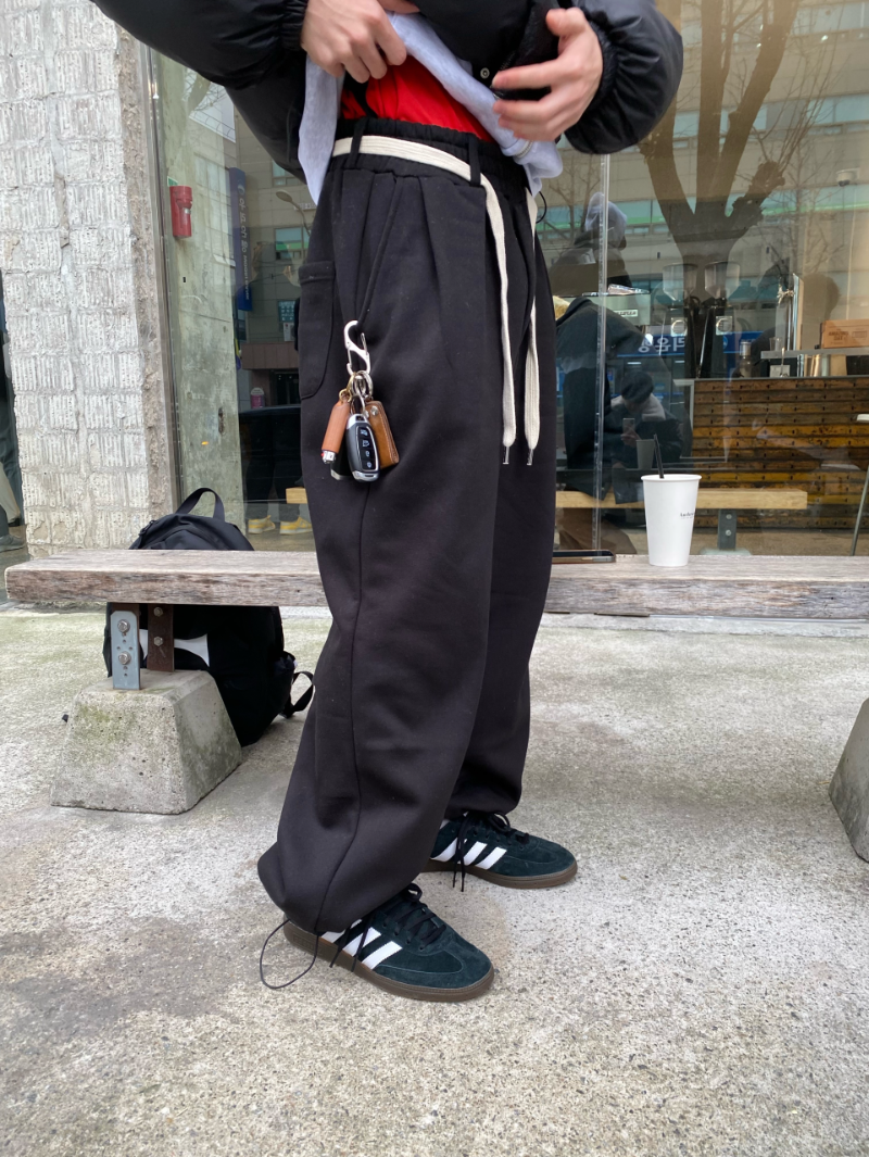 Rope wide sweat pants (3 color)